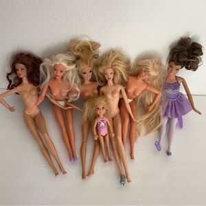 Various VTG Barbie and Fashion Dolls with Blonde and Brunette Hair. Fashionista